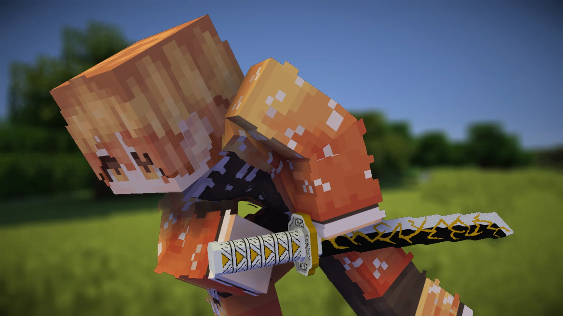 Zenitsu katana from Demon Slayer Resource Pack Preview